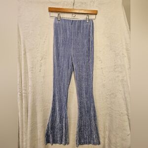 Urban Outfitters Blue Velvet Pants Size Petite Small, Pleated, Elastic Waist